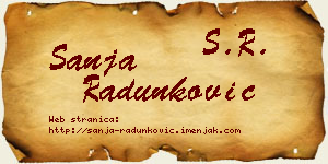 Sanja Radunković vizit kartica
